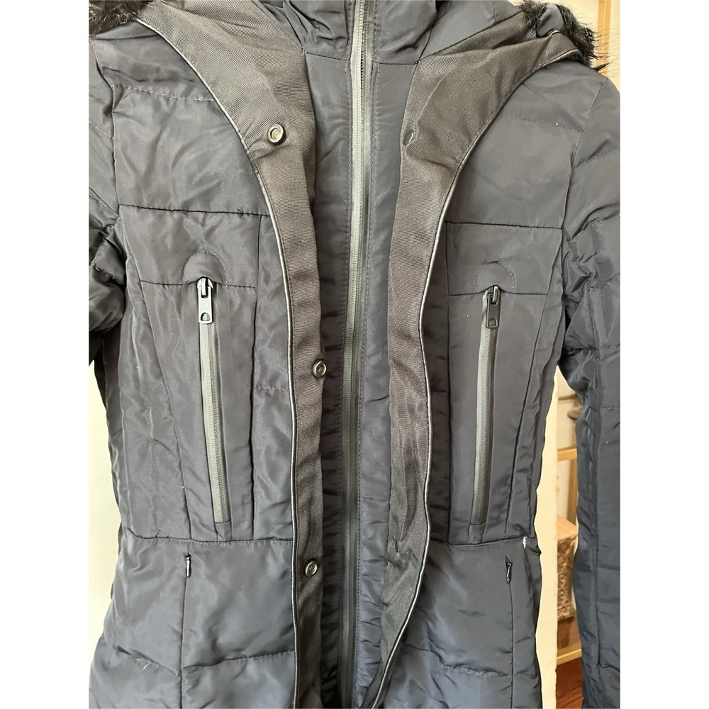 Zara Basic Black Long Down Puffer Jacket Small - image 7
